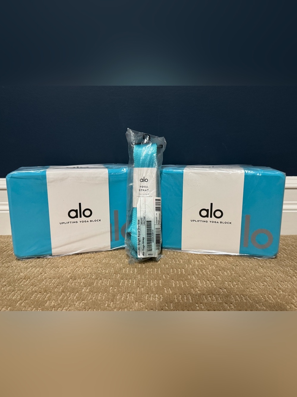 Alo Yoga Block Set with yoga strap